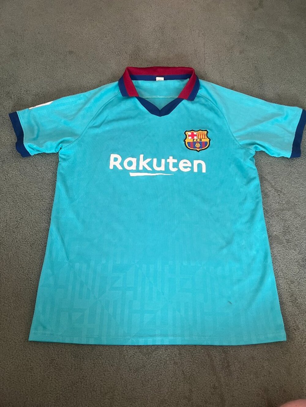 FC Barcelona Jersey Men Size L 2019/2020 Third Jersey Teal Rakuten Soccer Messi